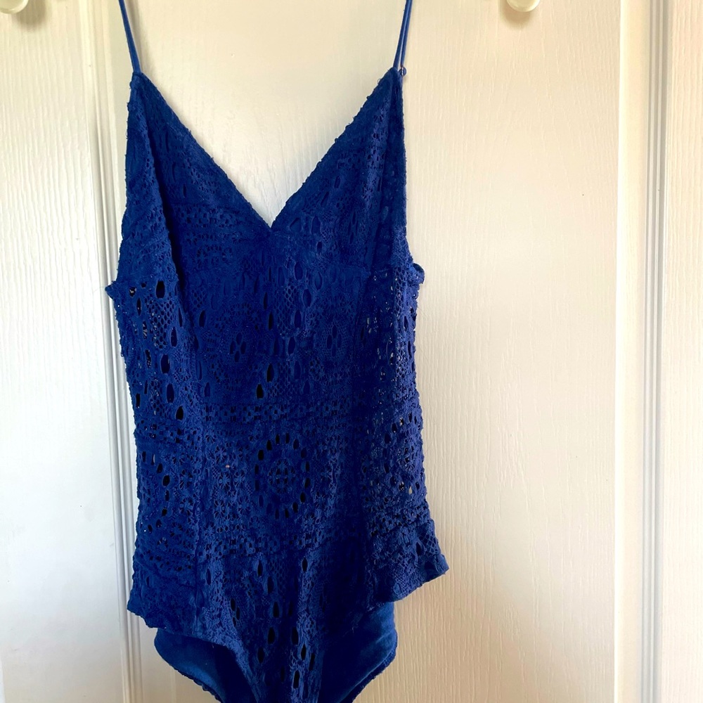 Nightcap Blue Crochet Bodysuit